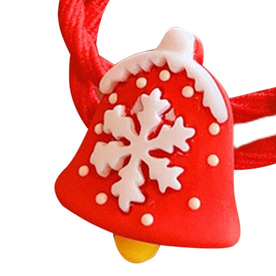 Резинки для волос Снеговик/Санта-Клаус/Колокольчик/Олень/Декор елки Подарки Высокопрочные рождественские тематические детские резинки для волос Держатели для хвоста для школы