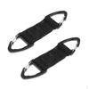 2pcs Black Nylon Webbing Strap with Double Ended Triangular Hook Outdoor Hiking Backpack Hanging