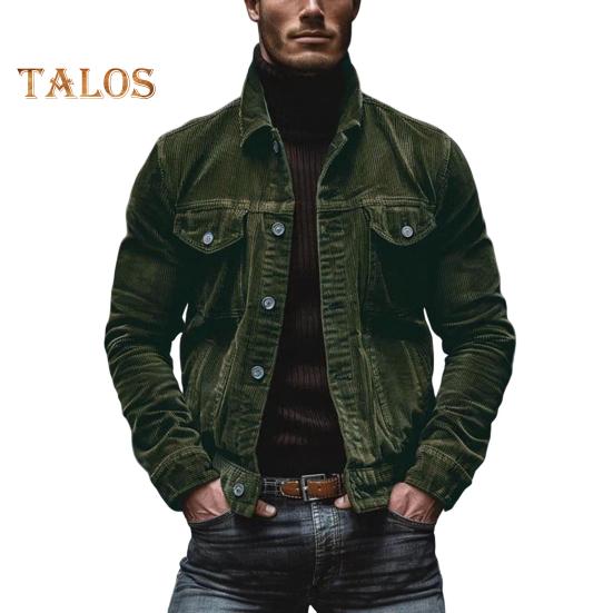 Мужское весенне-осеннее пальто из вельвета с отложным воротником, свободная верхняя одежда, однобортное свободное пальто с длинным рукавом на пуговицах для свиданий, повседневной носки, школы