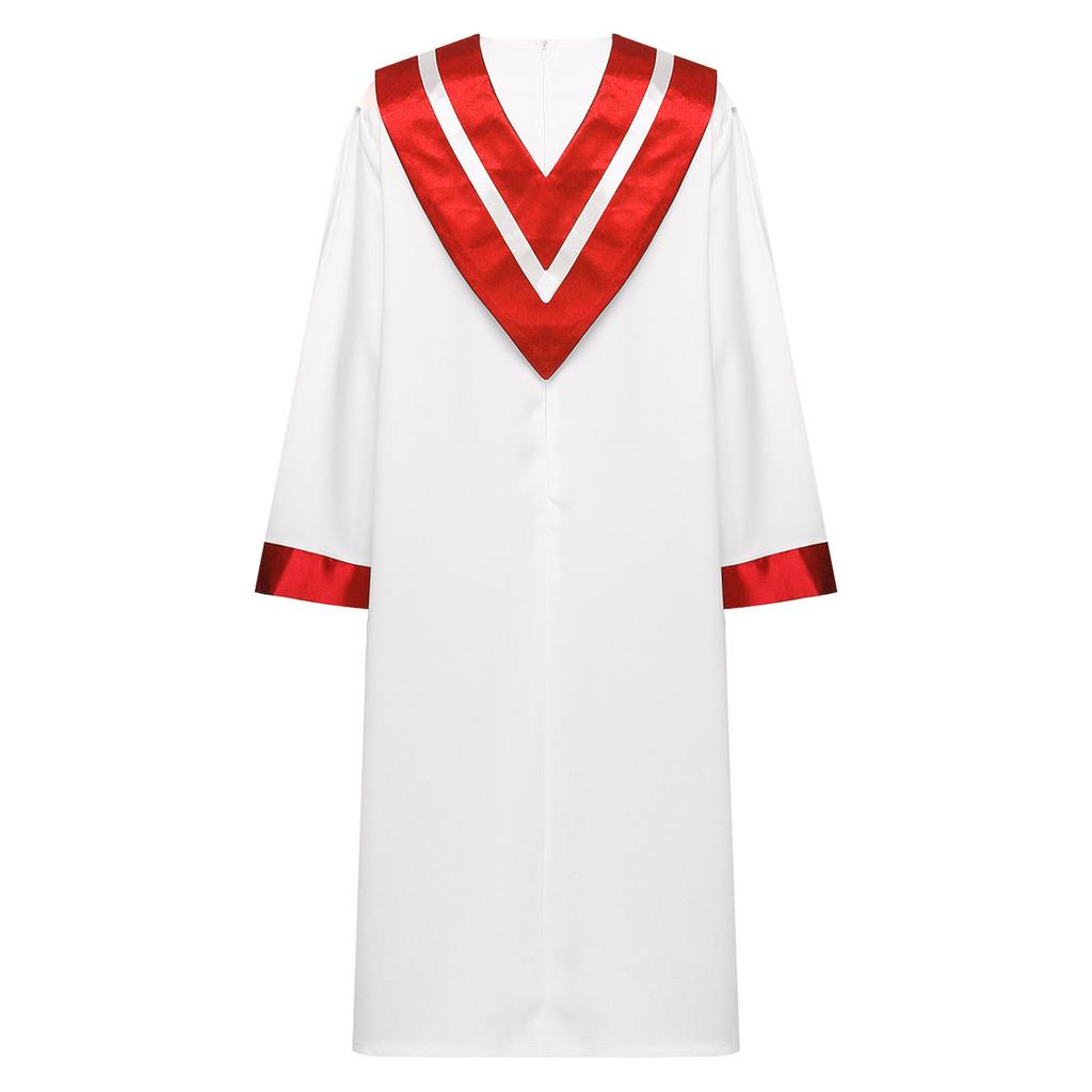 Unisex Adult S-3XL Choir Performance Gown Church Chorus Robe with V-Shape Stole for Women Men