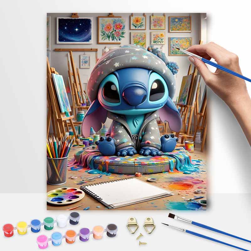 Disney Цифровая масляная живопись Портрет Стича искусство ручная работа DIY домашние украшения