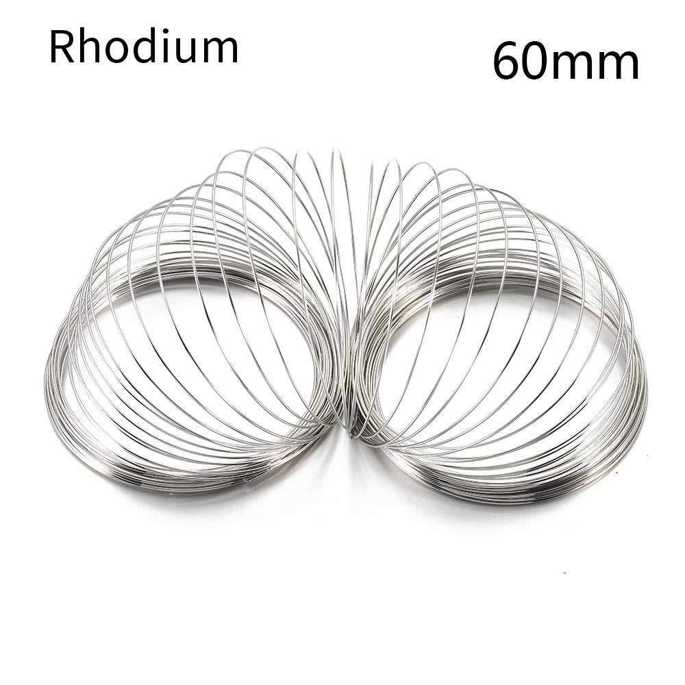 100 Loops Gold Steel Color Memory Wire 60mm Bracelet Bangle Loop 115mm Necklace Collar Hoop for Zircon Making DIY Accessories