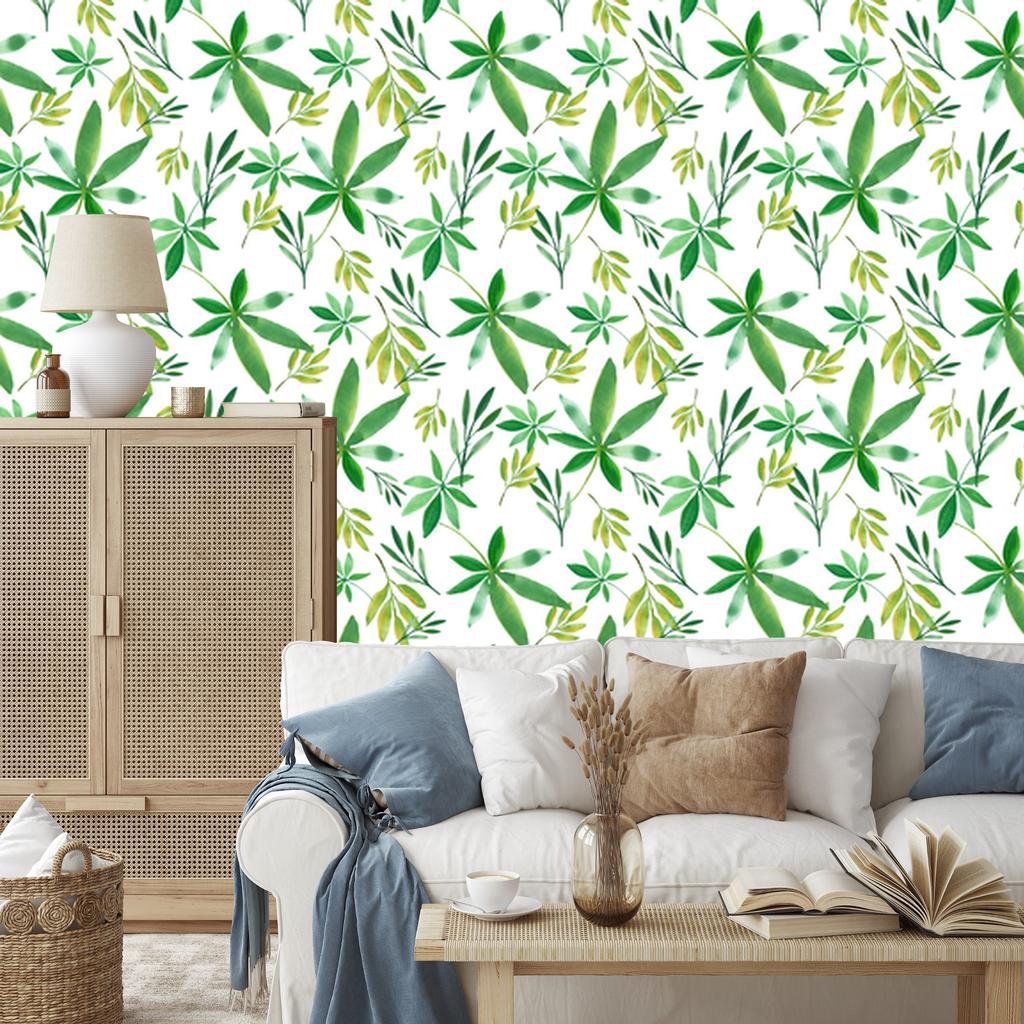 Delicate colorful leaves wallpaper for living room and bedroom 50x1000