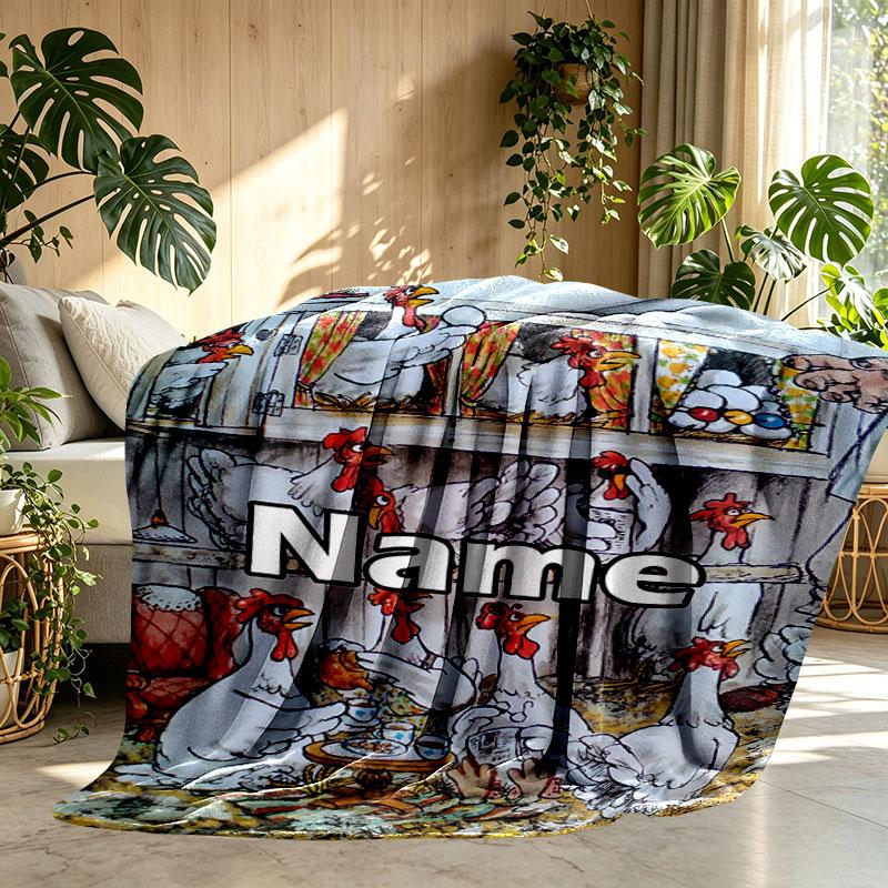 Custom Name Personalized Pettersson und Findus Print Blanket, Home Decor, Bedroom, Sofa, Camping, Couch, Gifts for Birthday Christmas