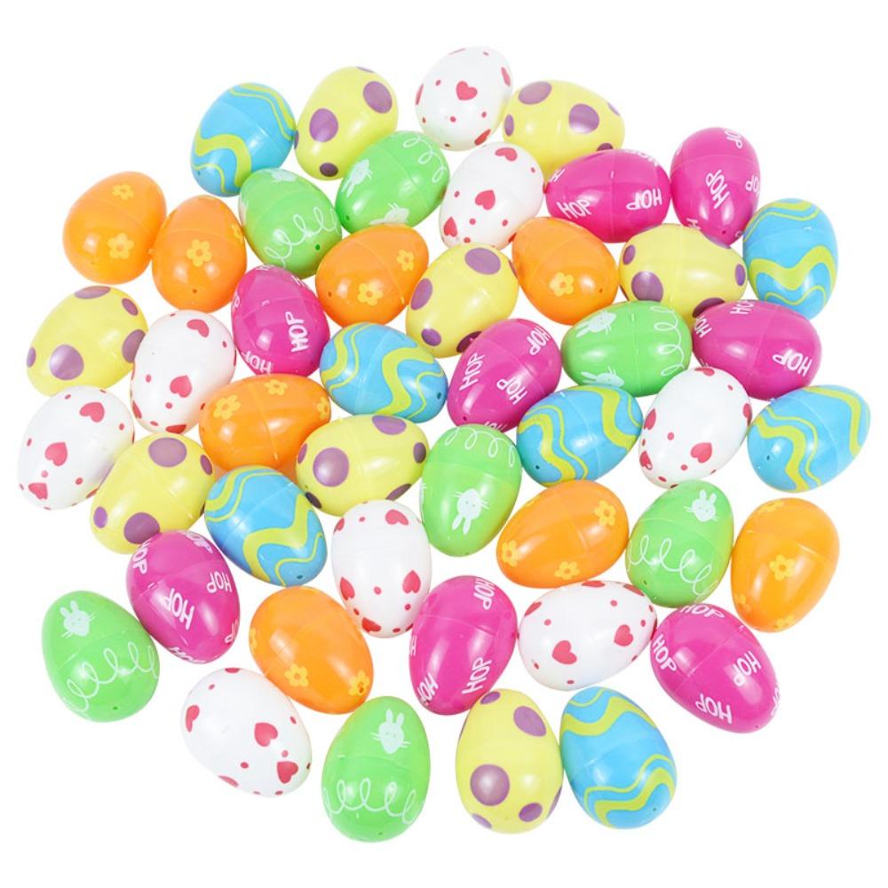 Eggshell DIY Educational Toys Plastic Assorted Eggs Colourful Easter Egg Fillable Easter Egg