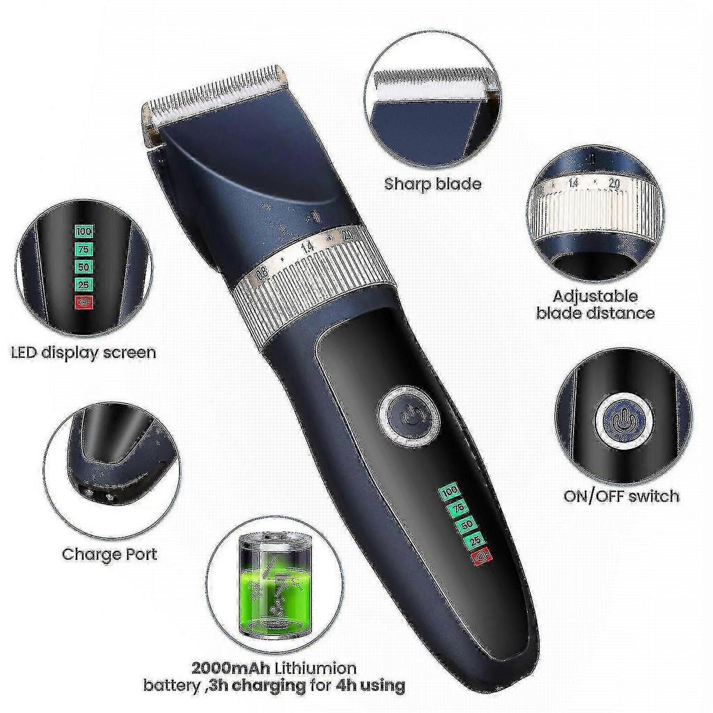Pro Silent Pet Hair Grooming Clipper Trimmer Shaver Dog Electric Shaver Set