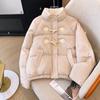 Women Jacket Cow Horn Buckle Bread Clothing Winter Thickened Warm Cotton Women Short Loose Cotton Comfortable and Youthful Women Outerwears Coats