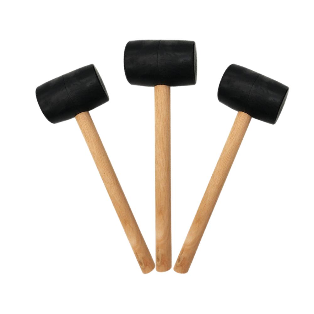 Кожаный черный резиновый молоток с деревянной ручкой для полки, мебели, монтажной доски, молоток