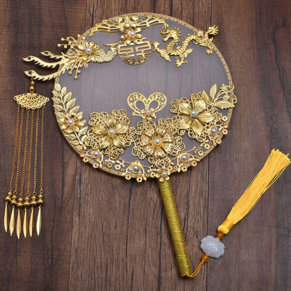 Свадебная группа Веер Праздничный веер Невеста Сюхэ Ручной веер Круглый веер Туань Веер Одежда Сюхэ Веер