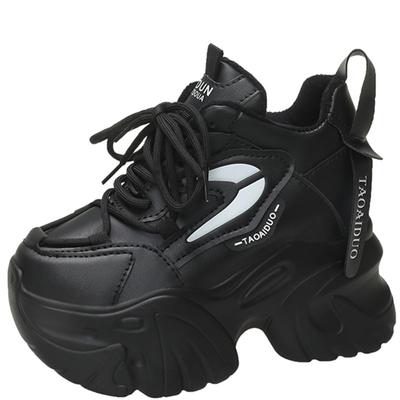 Модные женские кроссовки на высокой платформе 10 см, новые осенние повседневные туфли на толстой подошве для папы, женские кожаные спортивные кроссовки для ходьбы Zapatos Mujer