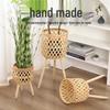 Bamboo Woven Floor-standing Flower Pot Stand for Living Room and Balcony Decor.