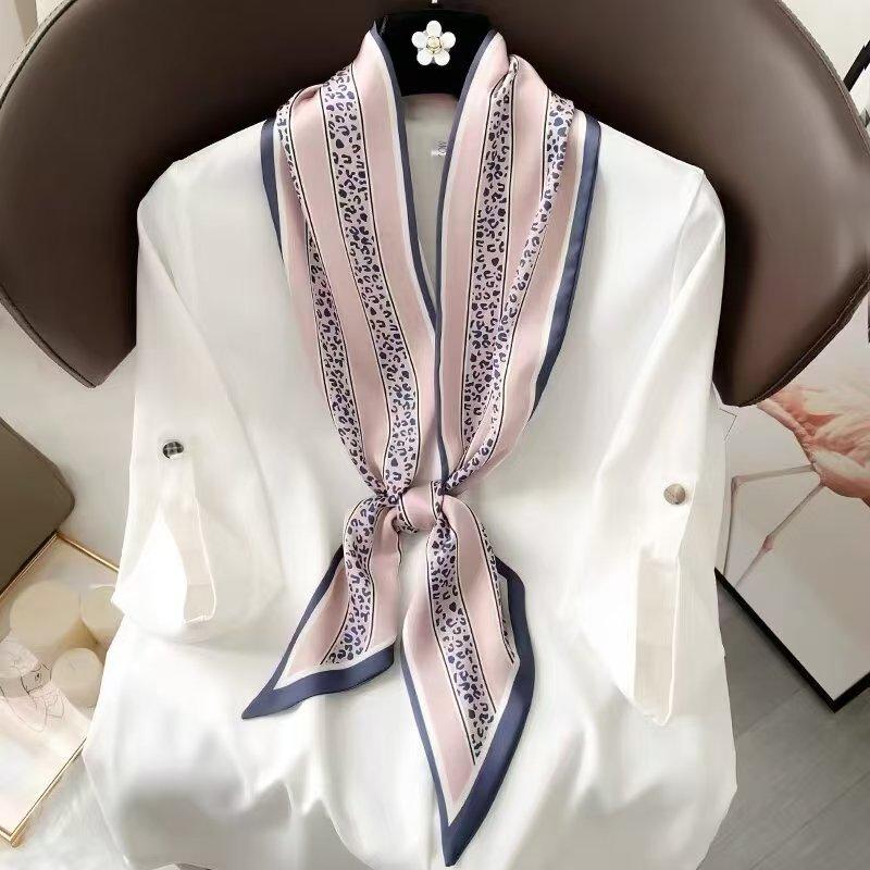 Длинный шейный платок, узкие ленты для волос, шарф, женские модные повязки на голову, шейные платки, напечатанная повязка на голову, симпатичные женские шарфы-сумки 14x145 см