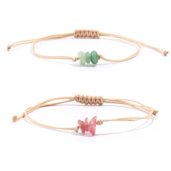 Кристальный плетеный браслет ручной работы, регулируемый браслет из шнура, бохо, лето