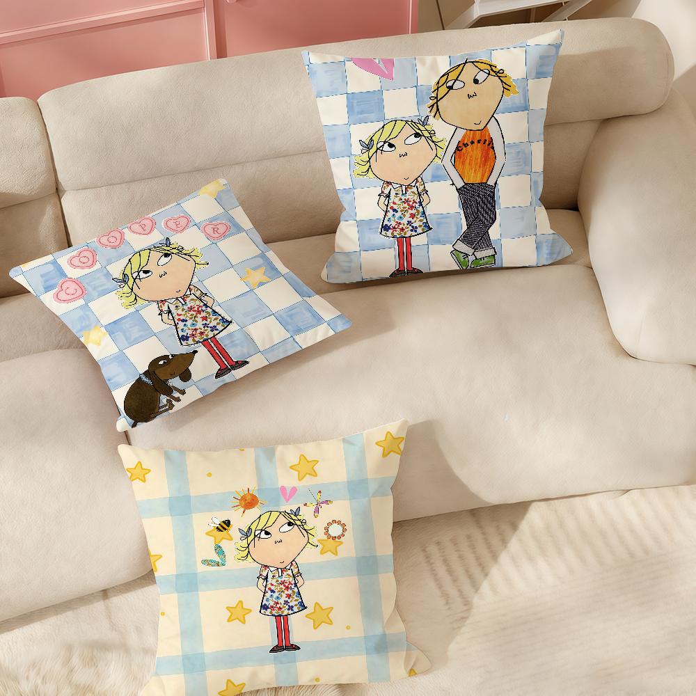 Anime Ccharlie And Llola Pillow Case Suitable For Bedrooms Living Rooms Cars Home Decoration