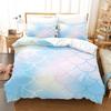 Laser Gradual Change Fish Scale 3D Digital Printing Three-Piece Set, Quilt Cover Pillowcase Home Textile Bed Sheet Kit