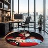 Sam and Colby Printed Round Rug Carpet Chair Rug Area Rug Entryway Doormats,for Office Chair Living Room Bedroom Kitchen Room.