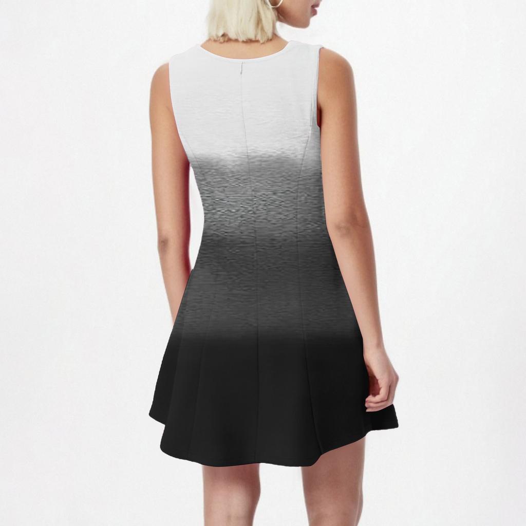 Women's Fashionable Casual Printed Sleeveless Round Neck Dress Sleeveless Round Neck Dress