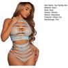 Tank Top Panties Set High Elasticity Stripper Clothes Sleeveless See-through Top Panties Set for Honeymoon