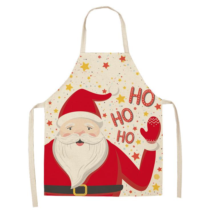 New cartoon Christmas sleeveless printing sleeveless apron home waterproof kitchen dust protection