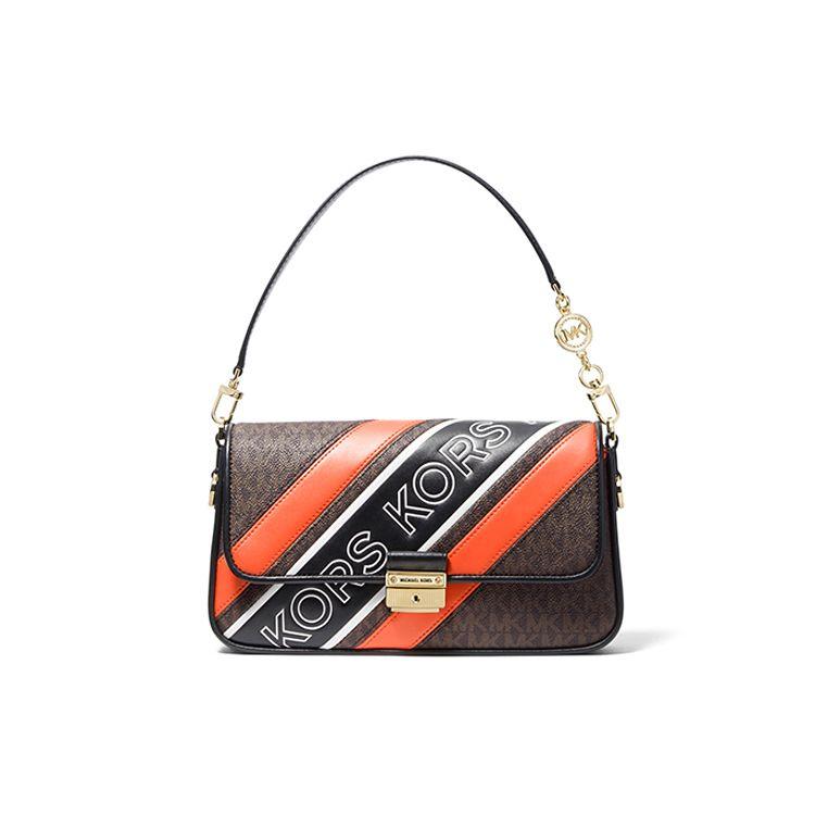 Michael Kors MK Bradshaw Monogram Винтажная кожаная сумка через плечо Маленькие женские сумки Разноцветный 30F1G2BL1B-212