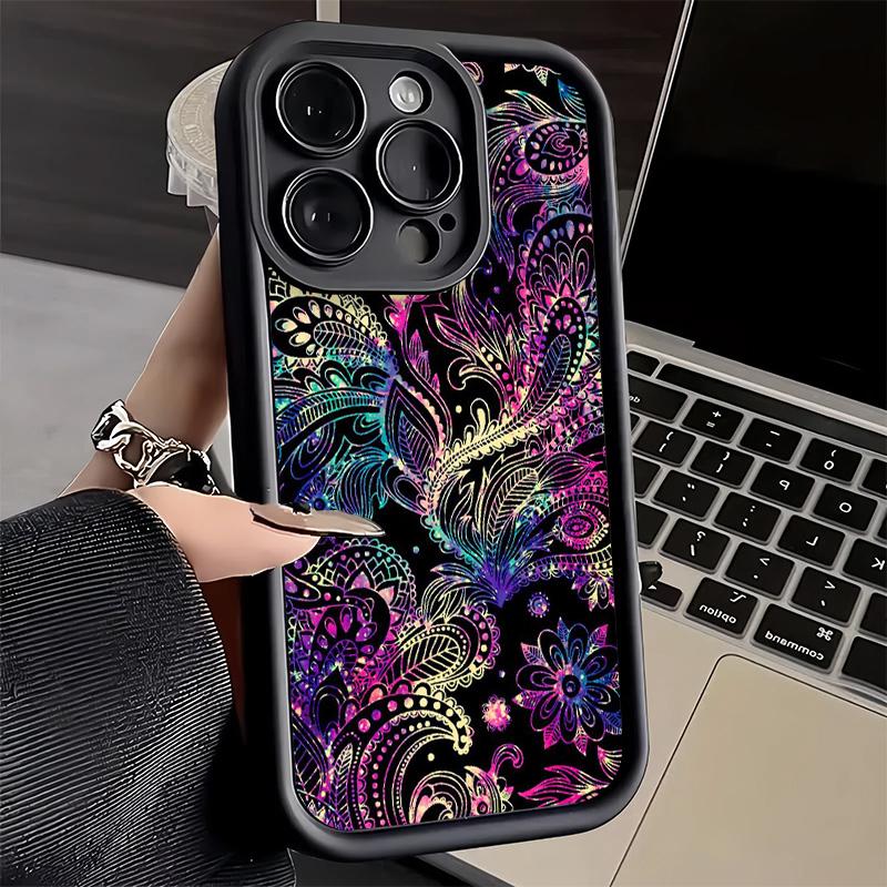 Чехол для телефона iPhone 17 Air 16E 15 16 Pro Max Мандала Подсолнух Мечтательный Стиль Чехол 14 Plus 13 12 Mini Мягкая Силиконовая Оболочка Funda