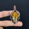 Tiger's Eye 999 Copper Wire Wrapped Pendant, Handmade Gemstone Pendant , Gift For Mom Antique Jewelry