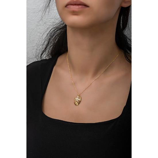 Ожерелье с маской золотого цвета из стерлингового серебра 925 пробы