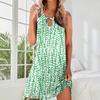 Women's Summer A Line Dress Casual Sleeveless Boho Swing Dress Floral Beach Sundress