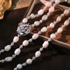 Natural Freshwater Pearl Swan Zircon Sweater Chain Handmade Design High-Quality Necklace Gift for Women Jewelry GN0819