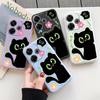 Black Cat Soft Silicone Case For Xiaomi Redmi Note 13 Pro 13C 14T Poco C65 Samsung A55 M35 A35 S24 Huawei Honor 200 iPhone 15 Realme Shockproof Cover