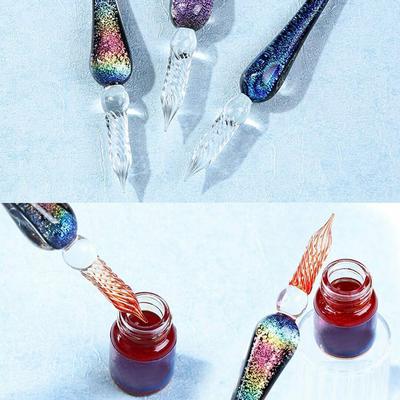 Хрустальное стекло Dip Pen Цветное стекло Pen Creative Business Office Pen Gift