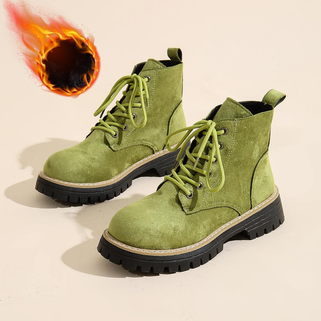 Женские ботинки Мартина на широкой платформе, ботильоны на массивном каблуке в британском стиле, универсальные зимние ботильоны разных цветов