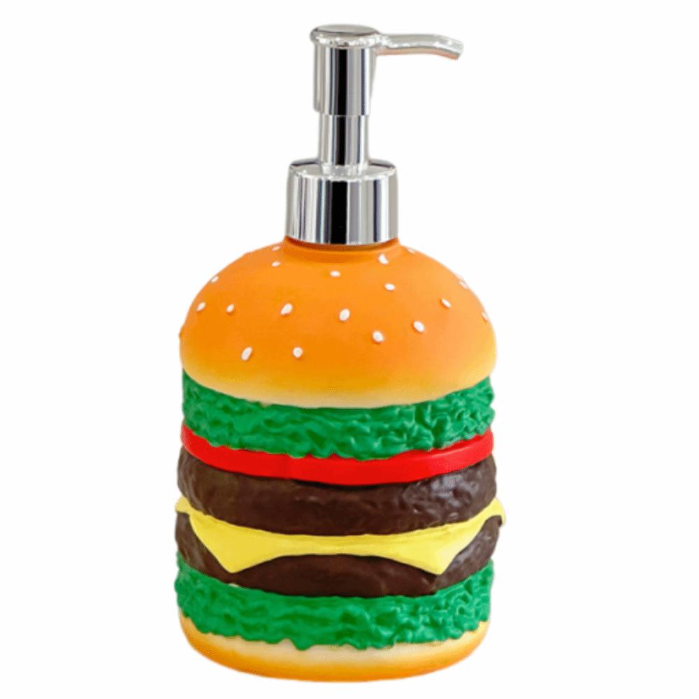 Cartoon Hamburger Shaped Soap Dispenser Refillable Cute Liquid Lotion Storage Bottles Manual Press Multifunctional