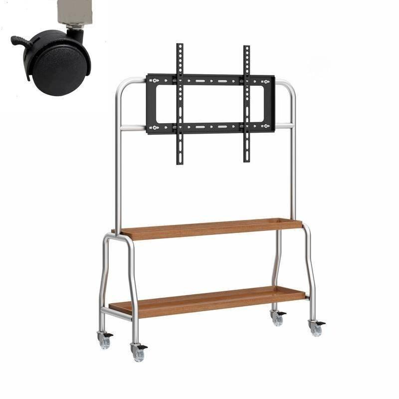 Подставка для телевизора в гостиную, передвижная, универсальная, из нержавеющей стали, мобильная тележка для телевизора 43-75 дюймов, напольная подставка для большого экрана