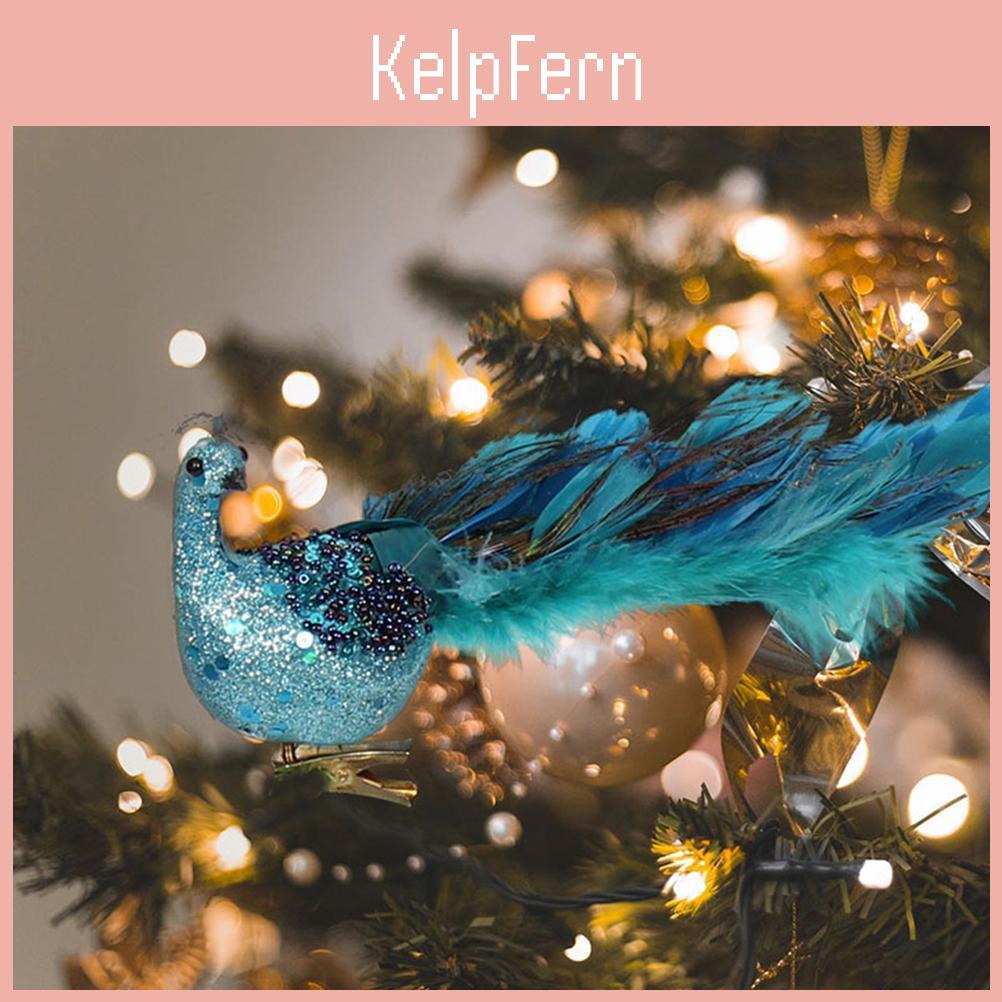 Decorations 3d Tree Simulation Christmas Peacock Decoration Artificial Feather Pendant For Gardens