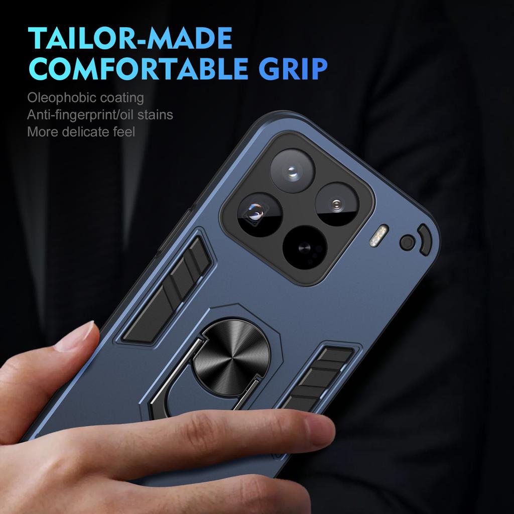 For Xiaomi 15 Pro Case PC+TPU Drop Defend Phone Cover with Ring Kickstand