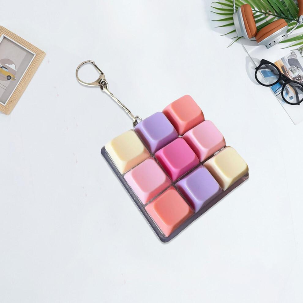 Keyboard Fidget Keychain 9 Key Portable Clicker Sensory Toy for Teens Adults Office Home