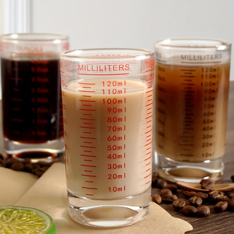 Glass Measuring Cup Espresso Shot Glass Coffee Extraction Cup Graduated Scale Heat Resistant Milk Liquid Measuring Cup