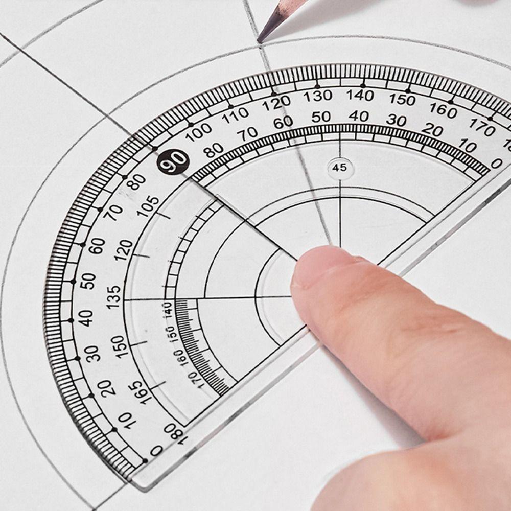 8PCS/Set Transparent Ruler Compasses Set Plastic Drawing Tool Multi-Function Protractor  Students