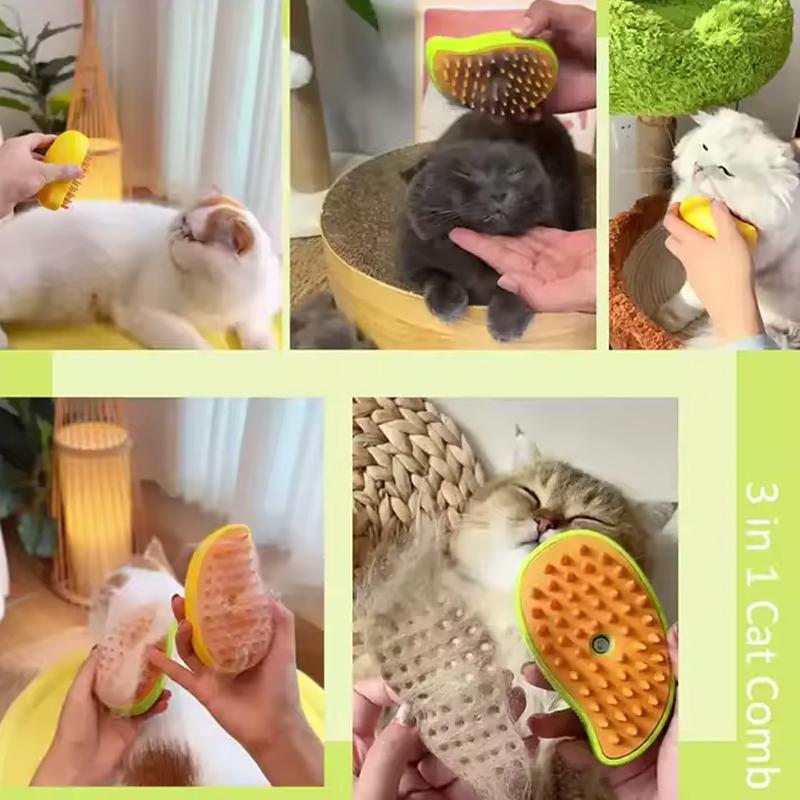 3 в 1 паровая расческа для домашних кошек, собак, кошек, котят, самоочищающаяся массажная паровая щетка для ухода за домашними кошками, спрей-щетка для удаления шерсти