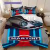 Martini Heritage Theme Bedding (1 * duvet cover + 2 * pillowcase, without core) 2D Flat Christmas birthday gift Bedding set Duvet cover and pillowcase
