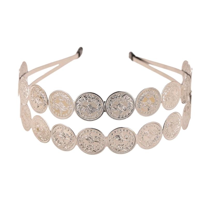 Элегантное золотое головное украшение с монетами Модные повязки на голову для костюма для танца живота и фестивальных аксессуаров Женские головные уборы для вечеринок