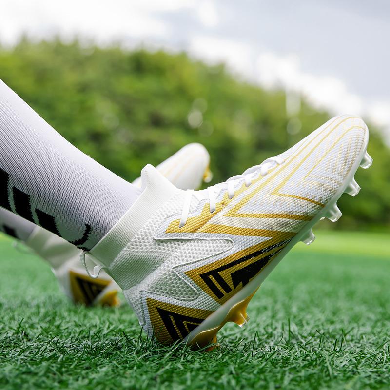 Профессиональные мужские футбольные бутсы Зеленые высокие футбольные тренировочные кроссовки Мужские уличные Нескользящие FG TF Футбольные футзальные бутсы для мужчин