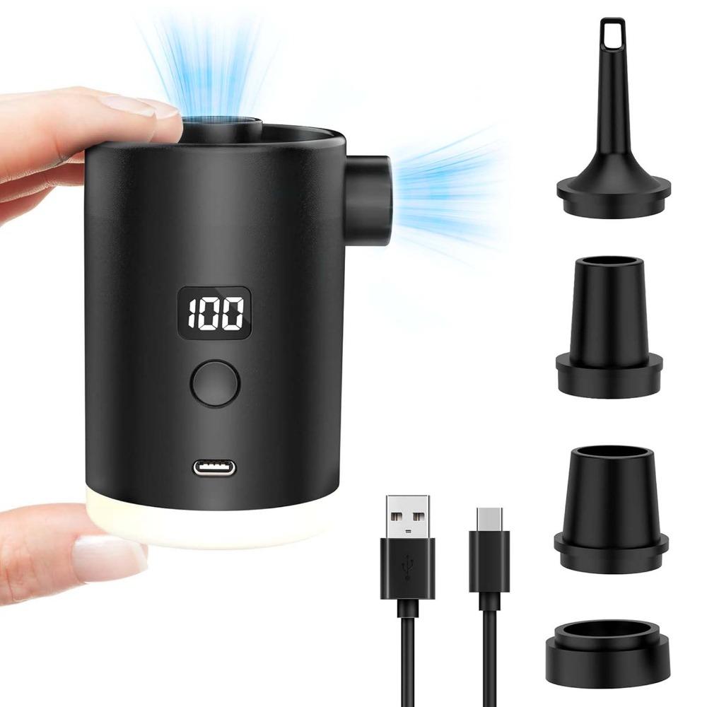 4000mAh Mini Air Pump Portable with LCD Lantern Rechargeable for Camping Air Mattress