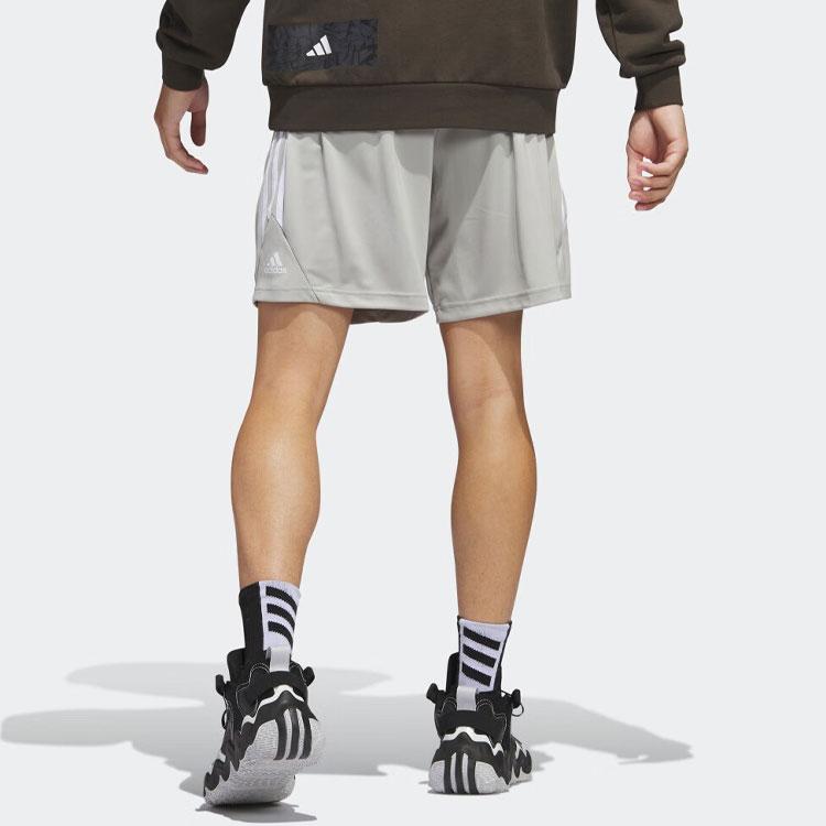 adidas Мужские баскетбольные шорты Металлик Серый Умеренный Прямой крой Брюки IC2453