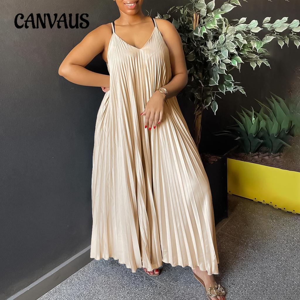 Женское платье с лямкой на бретельках размера плюс, летнее жатое плиссированное сексуальное модное платье трапециевидной формы, длинное платье