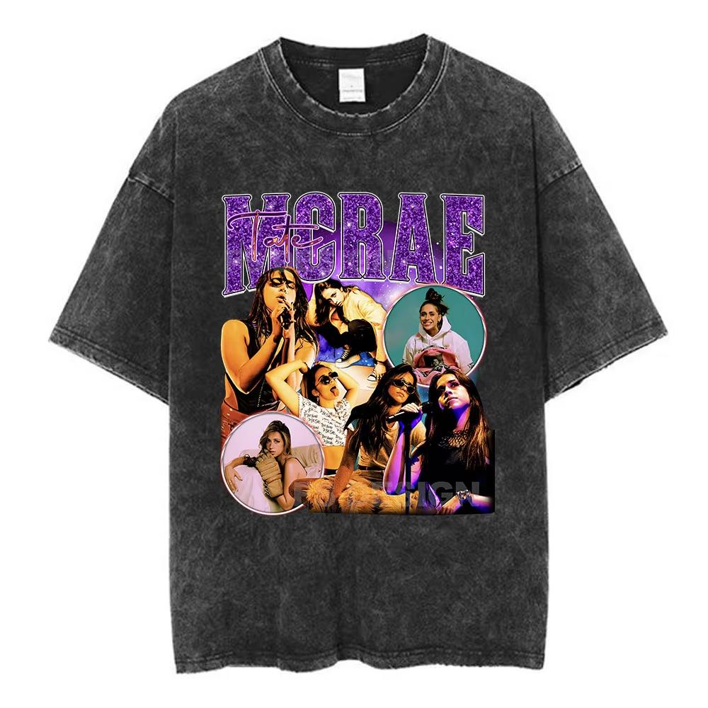 Трендовая футболка Tate Mcrae Greedy Album Tour Merch для мужчин и женщин, винтажная потертая футболка с коротким рукавом, свободный повседневный топ