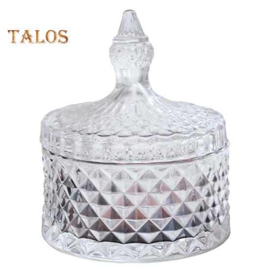 Sugar Bowl Ornamental Desktop Storage Clear Sturdy Glass Jewelry Box with Lid Kitchen Supplies