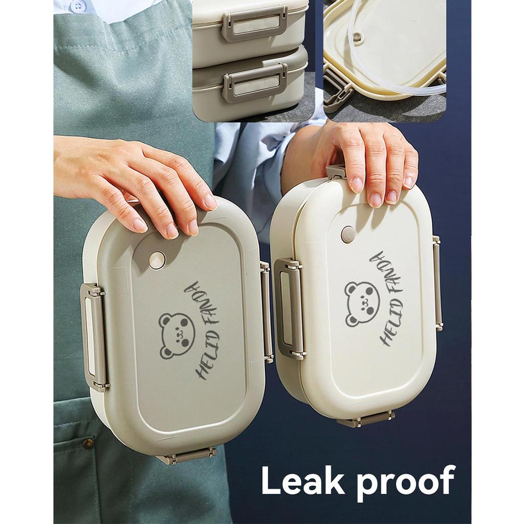 Портативный пластиковый ланч-бокс бенто с 3 съемными отделениями, герметичный, для микроволновой печи, контейнер для салата/еды для детей в школу