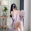 Yase [Роскошные Цветы] Новая бархатная ночная сорочка женская изысканный кружевной дизайн тяжелой промышленности на бретельках с комплектом накладок на грудь